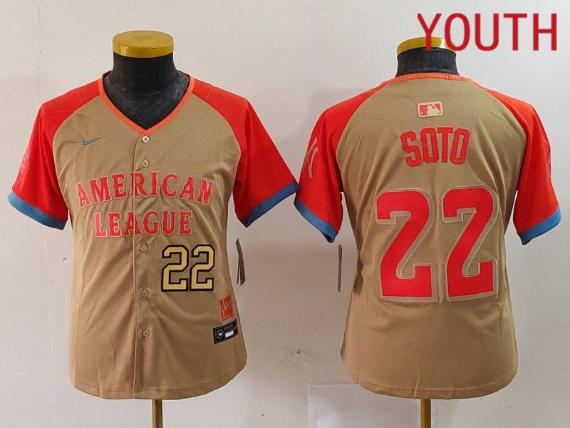 Youth New York Yankees #22 Soto Orange All star 2024 Nike MLB Jersey style 4->youth mlb jersey->Youth Jersey